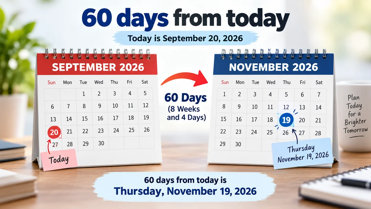 60 days from today: Exact Date & Day