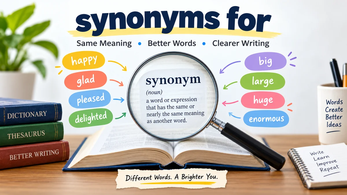 synonyms for: Meaning, Examples & Better Word Choices