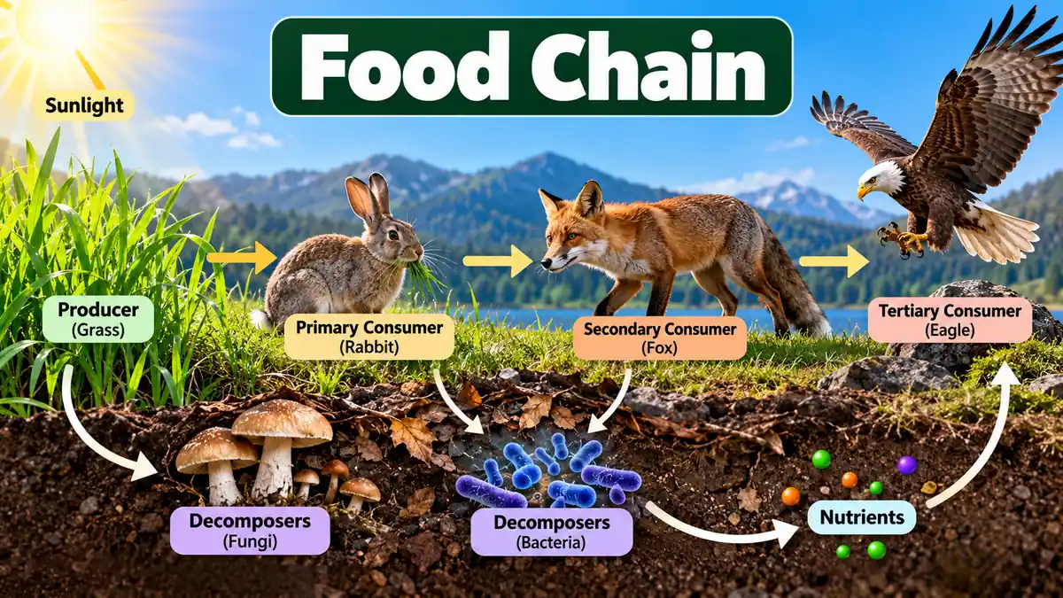 Food Chain: Definition, Types, Levels & Examples